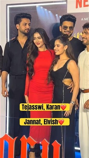 Tejasswi, Karan, Jannat & Elvish #shorts #tejasswiprakash #karankundra #jannatzubair #elvishyadav