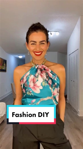 DIY Holiday Halter Top with Scarf | Easy No-Sew Fashion Hack
