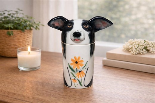 Custom Hand-painted Ceramic Dog Portrait Urn, Personalized Pet Memorial Gift - Etsy