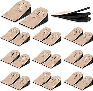 Panitay 10 Pair 3 Layers Adjustable Orthopedic Heel Lift Height Increase Insole Orthopedic Shoe Lifts Men Women Shoe Pads Inserts for Enhanced Comfort Support Daily Wear During Sports(Large)