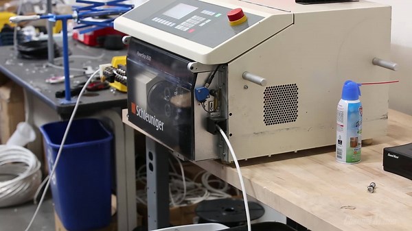 Channel Master uses this machine to cut and prepare coaxial cables before connectors are installed. We make thousands of these cables every month in our Arizona facility. #MadeinAmerica #USA | Channel Master