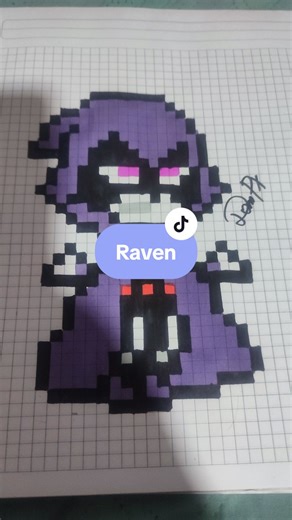Dibujando a Raven de Teen Titans en Pixel Art