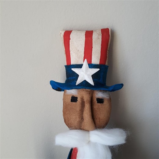 Extreme Primitive Americana Patriotic Uncle Sam Doll and His American Flag - Etsy