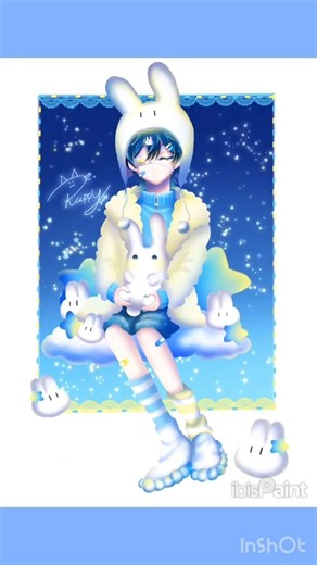 🐇🌌🌙#イラストメイキング #イラスト #デジタルイラスト #shorts