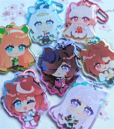 14 DESIGNS Umamusume Chibi Gummy Glitter Epoxy Charms Set 1 | 2" Double Sided Acrylic Keychains - Etsy