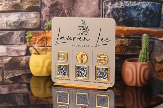 Werbeschild mit mehreren QR-Codes für soziale Medien | Zahlungsschild | Schild mit individuellem Logo | Schild für Zahlungsmethoden und soziale Medien - Etsy.de