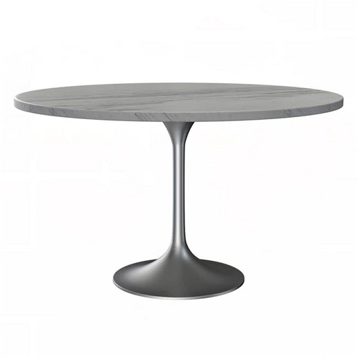 Reviews for Leisuremod Verve Mid-Century Modern White Marble Top 47.24 in. Pedestal Dining Table Seats 6 with Brushed Chrome Base | Pg 1 - The Home Depot