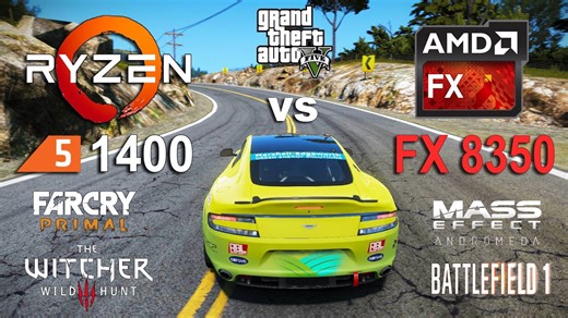 Ryzen 5 1400 vs FX 8350 test in 6 games (GTX 1060)