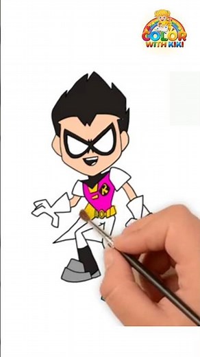 Learn to Draw Robin From Teen Titans Go! - Drawing and Coloring Tutorial for Kids