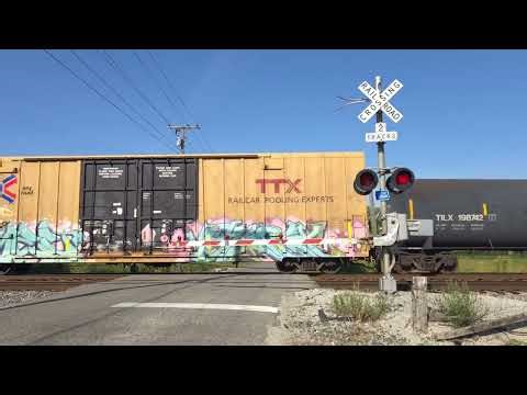 NS 1005 Leads Manifest North & Crossing Timeout | CR 400 S Railroad Crossing, Muncie, IN