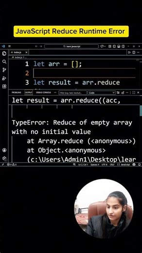 JavaScript Reduce Runtime Error Interview Question | Empty Array Trap
