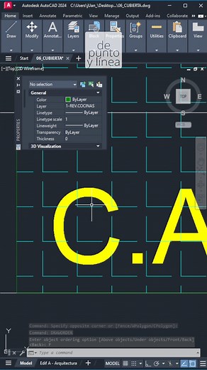 Como elegir el orden de los objetos en AutoCAD En este video revisaremos como cambiar el orden de objetos en AutoCAD, permitiendo dejar un objeto detras o encima de otros. Suscribete para más contenido! https://www.youtube.com/c/depuntoylinea #arquitectura #AutoCAD #diseño | De Punto y Línea