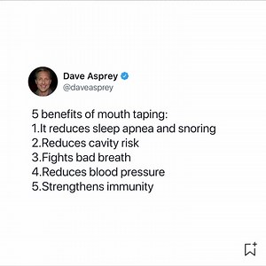 Dave Asprey | Putting porous tape over your mouth while you sleep might sound insane, but for the past four years, I have taped my mouth every night. It... | Instagram