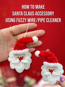 How to make Santa Claus head accessory using Fuzzy Wire /Pipe Cleaner. Christmas Tutorial Series(S1). #fyp #fypシ゚viralシ #foryouシ #keychains #santa #santaclaus #DIYSanta #pipecleaners #pipecleanerart #pipecleanercrafts #tutorial #diy #Christmas #christmasdecor #christmasgifts #christmastree #poinsettia #crafter #craftersgonnacraft #craftersofinstagram #craftersoffacebook | Wear Thaleia