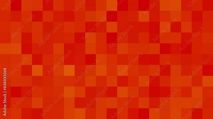 Animated orange color pixel art loop background. 80s Retro games concept. Squares pixel block pattern background. Abstract textured polygonal background with copy space