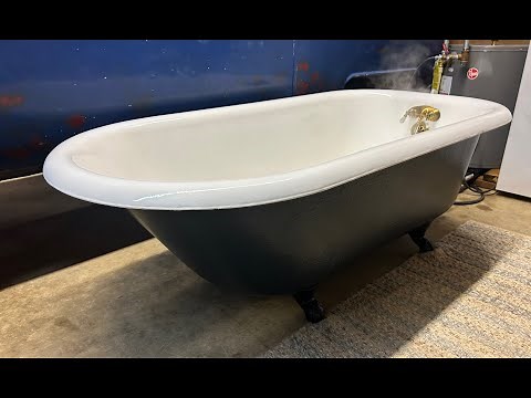 How to refinish antique porcelain tub using RUST-OLEUM epoxy acrylic.