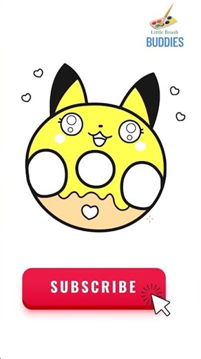 Cute Pikachu Donut Drawing 🍩⚡✨ | Easy Kawaii Art #Shorts #KidsArt