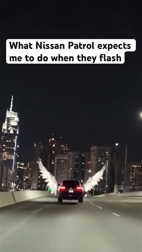 Whenever nissan patrol flashes me… i wish i could fly #cardriving #dubai #funny