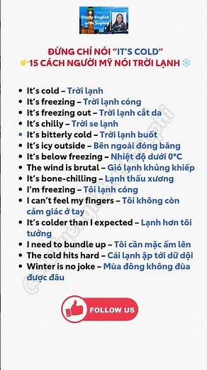 Đừng chỉ nói It’s cold ❌ | 15 cách người Mỹ nói trời lạnh ❄️