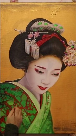 Hand-painted Geisha Painting Tutorial | Original Portrait Art (N°20)