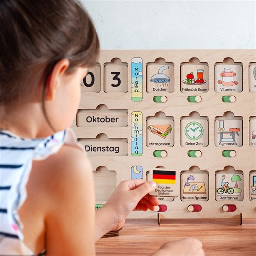 Montessori Routine Chart With Calendar, Kids Chore Checklist, Household Tasks for Children, Responsibility Chart for Preschooler, Kids Gifts