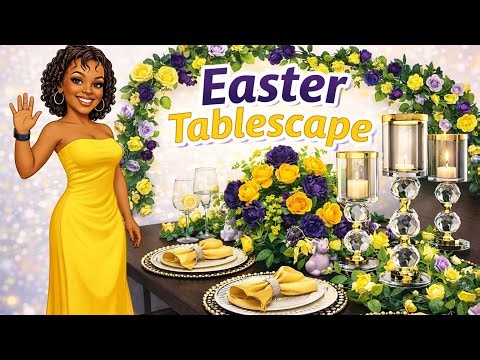 ✨ Elegant Easter Tablescape Ideas | Purple & Yellow Glam Table Setting 💜💛