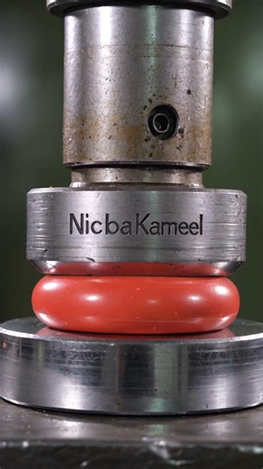 Hydraulic Press vs Rubber Stress Ball 🔴 Extreme Deformation & Pop