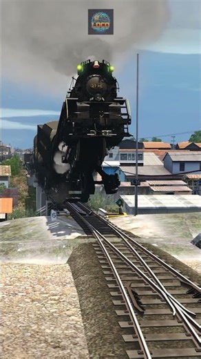 Why is this Steam Train Jumping? 🤔 #train #automobile #railway #railroad #locomotive #shorts #funny