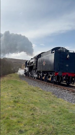 9F Steam Train Working Hard Tender First | NYMR
