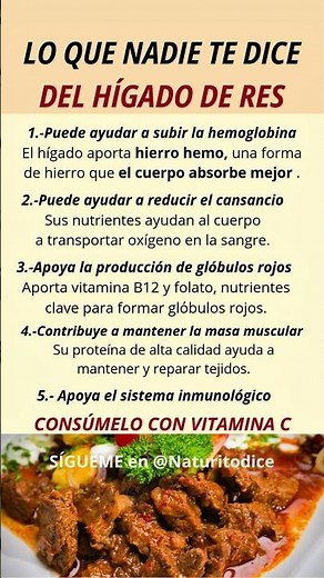 🔥 LO QUE NADIE TE DICE DEL HÍGADO DE RES | BENEFICIOS Y NUTRIENTES #nutrición #naturitodice #salud