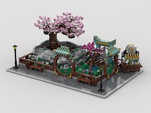 LEGO MOC-139485 Modular Chinese Park   Display for set 10281 (Modular Buildings 2023)