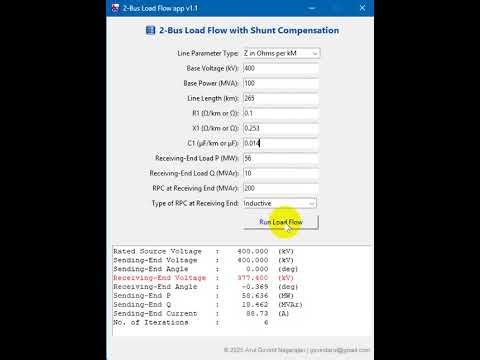 Load Flow With Shunt Compensation app V1 1 2025