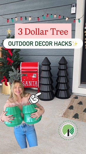 Sharing 3 DOLLAR TREE outdoor holiday decor hacks that look WAY more expensive than they are 👀✨ These are so easy, budget-friendly, and perfect if you want your porch to look magical without spending $$$. Save this for your weekend decorating! 🎄🤍♥️ #dollartree #christmasdecor #holidaydecor #diychristmas #christmasdiy #organization #clean #hack #holiday #design #home | The Crafted Studio Co