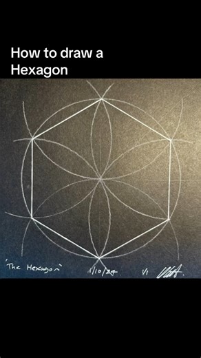 How to draw a Hexagon just using a pair of Compasses and a Straight edge, the old fashioned way. #natureofflowers #sacredgeometry #artwork #art #howtodraw #geometricart #asmr #hexagon | Natureofflowers