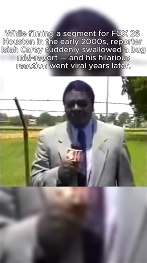 46K views · 611 reactions | In the early 2000s, FOX 26 Houston reporter Isiah Carey was filming a routine field segment when a bug flew straight into his mouth mid-sentence. What followed was an unfiltered, hilarious outburst that never aired — until the blooper resurfaced online years later, turning into one of the most legendary and relatable moments in broadcast history. | World Beauties and Wonders | Facebook