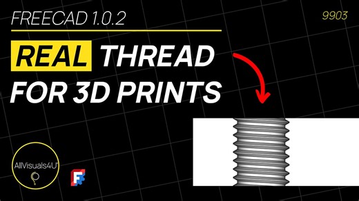 🔩 Real THREADS For 3D Printing - FreeCAD Hole Tutorial - FreeCAD Thread Tutorial - FreeCAD Projects