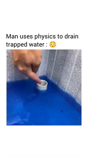 science on Instagram: "PHYSICS IN ACTION! 🌊 How a Bell Siphon Drains Trapped Water (Fluid Dynamics!)​See the power of physics at work! This video demonstrates how to use a simple plastic bottle to create a bell siphon and drain trapped water. By manipulating air pressure and gravity, this DIY method allows water to be moved from a lower level to a higher point and back down again, automatically emptying a container once the water reaches a certain height. This principle is a staple in engineeri