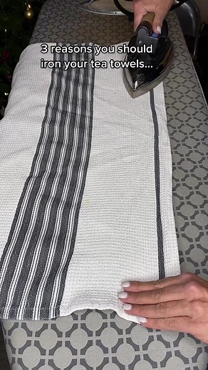 Make towels soft again why you should iron your tea towels #theironingqueen #ironinghack #ironingtok #