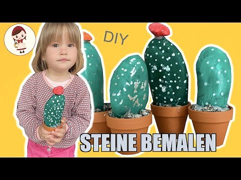 Steine bemalen | 🌵Kakteen aus Kies selber machen | Trendige Kaktus Deko