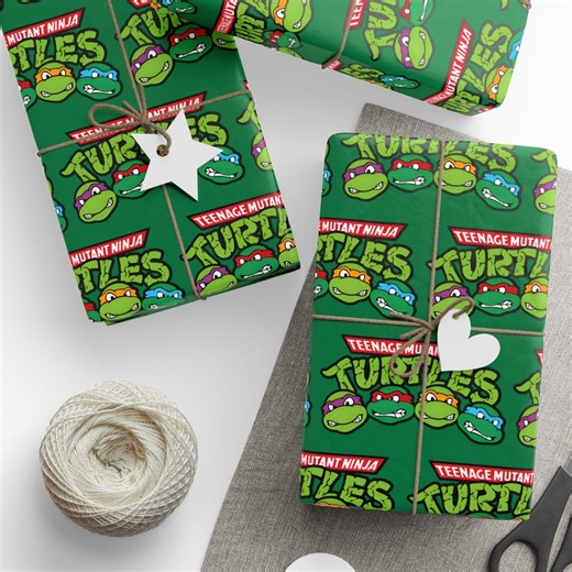 Teenage Mutant Ninja Turtles Wrapping Paper – Green Cartoon Gift Wrap for Boys, Kids, Birthdays, or TMNT Party, Ninja Party, Ninja Turtle - Etsy