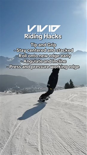 VIVID RIDING HACKS : BASIC CARVING #shortvideo #shortclips #snowboarding #tutorial #carving #snow