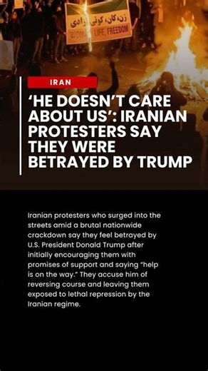 Iran Protesters Say Trump Betrayed Them After Promises of Help Fall Short #shorts