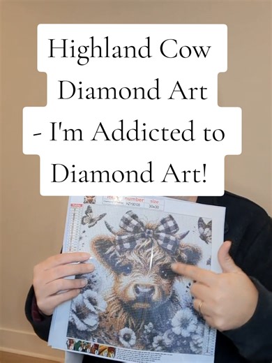 This Highland Cow Diamond Art Set is a pack of 4 beautiful Highland Cow diamond painting canvases! I had no idea that it would be so addicting and relaxing, but after seeing these Highland Cows, I had to give it a try. Now, it's my favorite relaxing hobby! #diamondart #diamondpainting #highlandcow #tiktokshopcreatorpicks #tiktokshopjumpstartsale