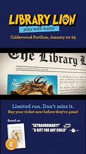 A magical theatre adventure your kids will never forget. 🦁 Library Lion returns this January - brought to life with live music, award-winning actors, and a breathtaking lion designed by Jim Henson’s Creature Shop. Based on one of Time Magazine’s 100 Best Children’s Books of All Time by Michelle Knudsen. “I saw the play with my kids. A wonderful production that I warmly recommend to all families!” “So thrilled about the return of this wonderful production! A true celebration of artistry, talent 