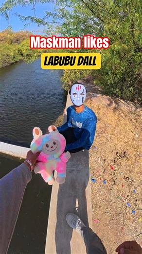Maskman Likes Labubu Doll 🤣🐥#parkour#spiderman#water#jump#support#viral#jodhpur#india #pov#funny