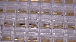 ready patch cord connectors on the assembly line