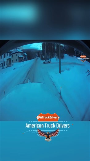 Driver with frosted windows pulls out without seeing truck , lucky no one was in the opposite lane | American Truck Drivers