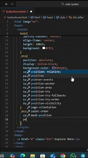 HTML & CSS Button Hover Effect #css #coding #shotrs #html