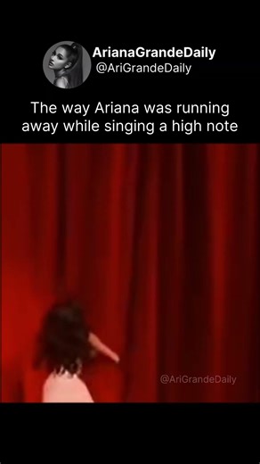 The way Ariana was running away while singing a high note #arianagrande