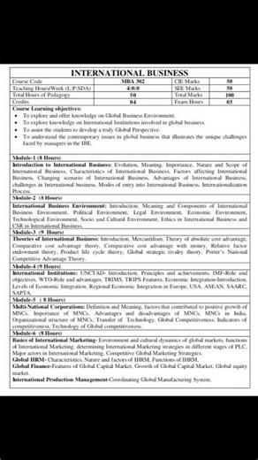 VTU MBA 3rd Sem Finance -Marketing Syllabus #Vtu#belagavi#belagaum#college